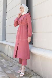 Modalamelif Önü Fırfırlı İkili Takım Gül