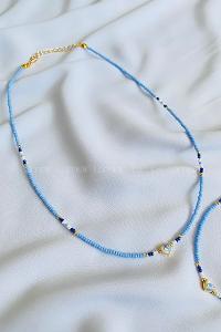 Blue Gold Straight Necklace