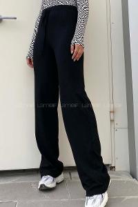 Modalamelif Beli Bağcıklı Kaşkorse Pantolon Siyah