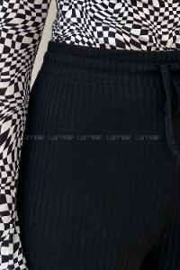 Modalamelif Beli Bağcıklı Kaşkorse Pantolon Siyah