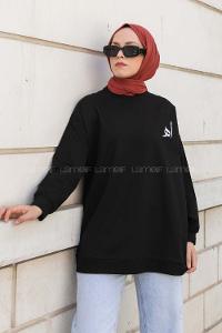 Modalamelif Arapça Baskılı Sweatshirt Siyah