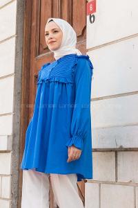 Saxe Neck Neck Combed Fabric Unprinted Tunic