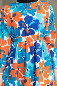 Saxe Crew Neck Poplin Fabric Unprinted Dresess