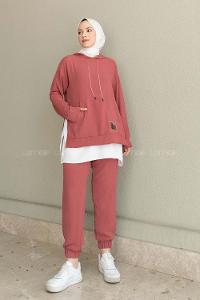 Rose Hood Neck Long Arm Without Accessories Ayrobin Elastic Trousers Comfortable Suit
