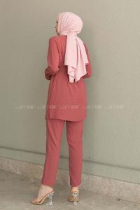 Rose Mandarin Collar Long Arm Ayrobin Regular Trousers Comfortable Suit