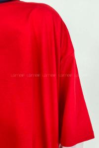 Red Crew Neck Short Arm Cotton Unprinted T-shirt