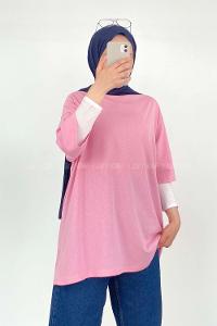 Powder Crew Neck Short Arm Cotton Unprinted T-shirt