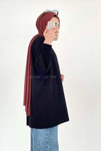 Black Crew Neck Short Arm Cotton Unprinted T-shirt