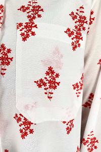 Red Shirt Collar Long Arm Cotton Shirt