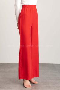 Red Cotton High Waist Comfortable Pants