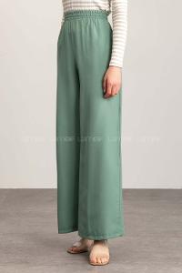 Mint Green Cotton High Waist Comfortable Pants