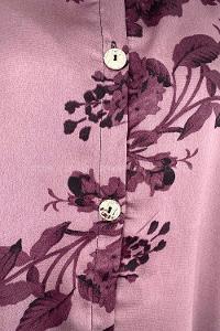 Purble Shirt Collar Long Arm Cotton Fabric Printed Shirt