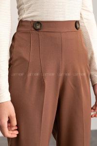 Bitter Brown Cotton Fabric High Waist Comfortable Pants