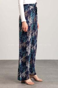 Navy Blue Cotton High Waist Comfortable Pants