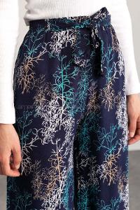 Navy Blue Cotton High Waist Comfortable Pants