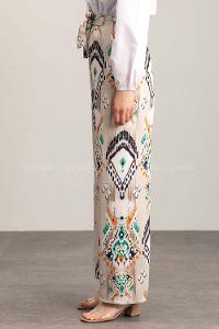 Beige Cotton High Waist Comfortable Pants