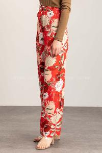 Red Cotton High Waist Comfortable Pants