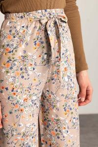 Soft Brown Cotton High Waist Comfortable Pants