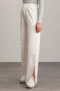 White Regular Trousers High Waist Regular Cut Bottom Tracksuit