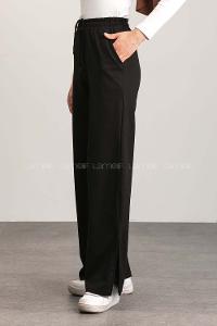 Black Regular Trousers High Waist Regular Cut Bottom Tracksuit