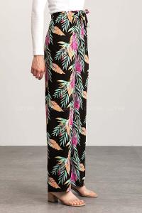 Black Blue Cotton High Waist Comfortable Pants