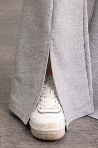 Gray Regular Trousers High Waist Regular Cut Bottom Tracksuit