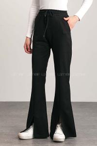 Black Regular Trousers High Waist Regular Cut Bottom Tracksuit