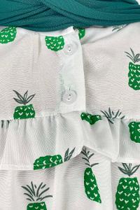 Green Mandarin Collar Cotton Printed Tunic