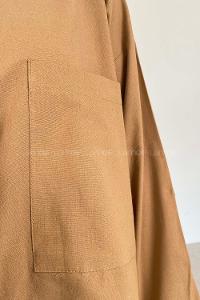 Camel Shirt Collar Long Arm Cotton Unprinted Shirt