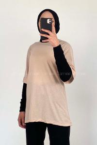Stone Crew Neck Half Arm Arm Cotton Fabric Unprinted T-shirt