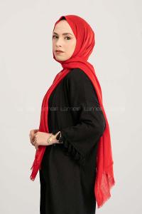 Red Cotton Fabric Straight Shawl