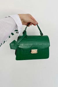 Green Buckle Skin Hand Bag Bag