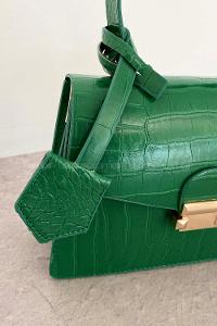 Green Buckle Skin Hand Bag Bag
