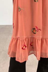 Pink Crew Neck Printed Tunic