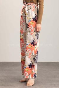 Salmon Cotton High Waist Comfortable Pants