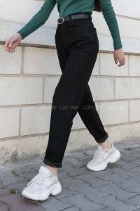 Black Denim High Waist 5 Pockets Pants