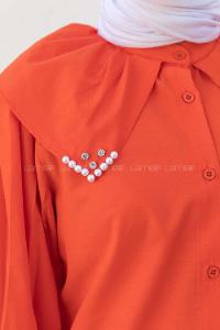 Orange Shirt Collar Shirt