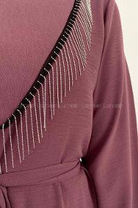 Plato Crew Neck Long Arm Beaded Ayrobin Trousers Comfortable Suit