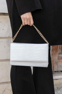 White Buckle Skin Hand Bag Bag