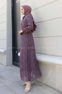 Plato Mandarin Collar Cotton Fabric Printed Dresess