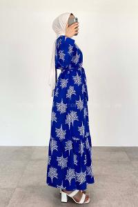 Saxe Mock Turtle Neck Cotton Printed Dresess