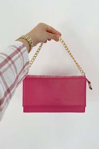 Pink Buckle Skin Hand Bag Bag