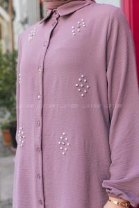 Plato Shirt Collar Long Arm Pearl Embroidered Ayrobin Trousers Comfortable Suit