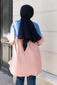 Powder Mandarin Collar Long Arm Ayrobin Unprinted Shirt