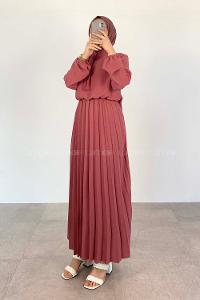 Rose Crew Neck Ayrobin Unprinted Dresess