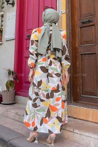 Mint Green Crew Neck Cotton Printed Dresess