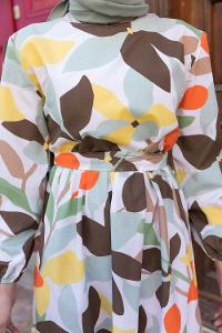 Mint Green Crew Neck Cotton Printed Dresess