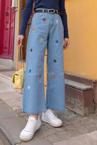 Light Blue Denim High Waist Denim Pants