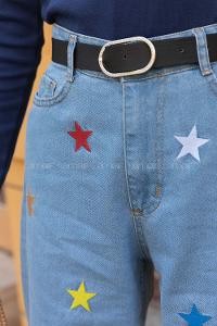 Light Blue Denim High Waist Denim Pants