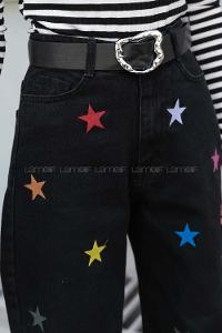 Black Denim High Waist Denim Pants